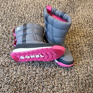 Sorel Pink and Gray Snow Boots